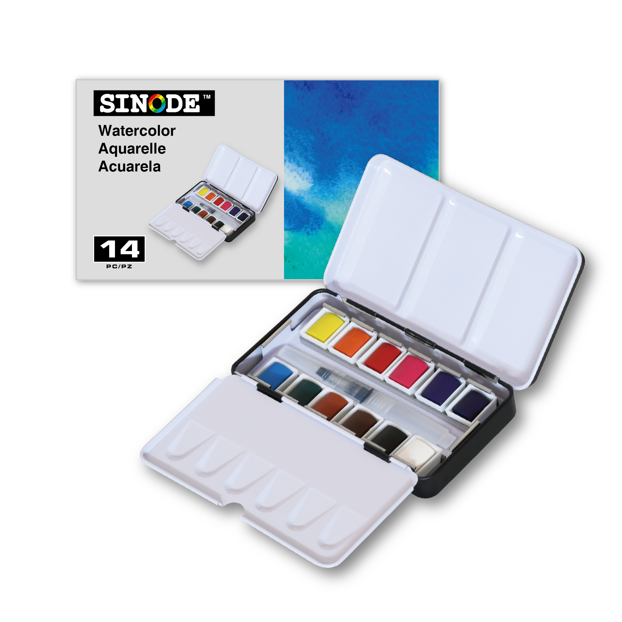 Watercolor Pan In Tin Box-12 x half pans-J0203041