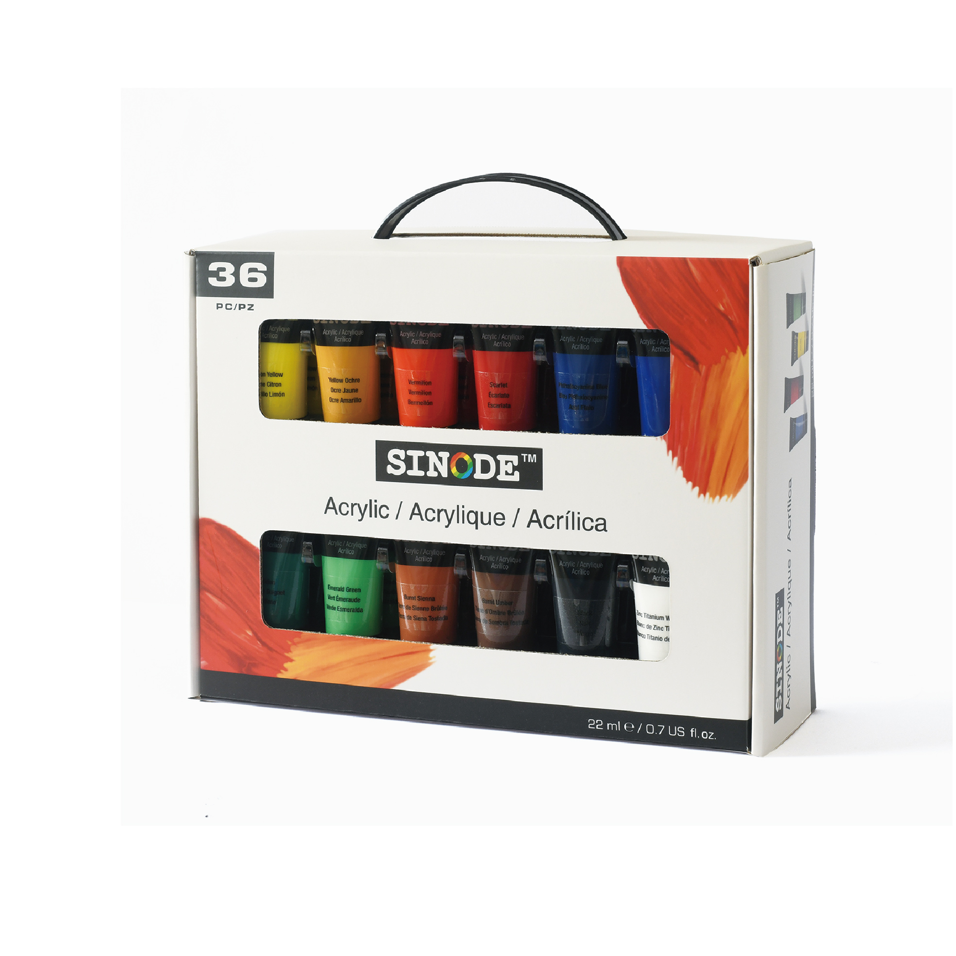 36pc 22ml acrylic paint color box set-J0214042