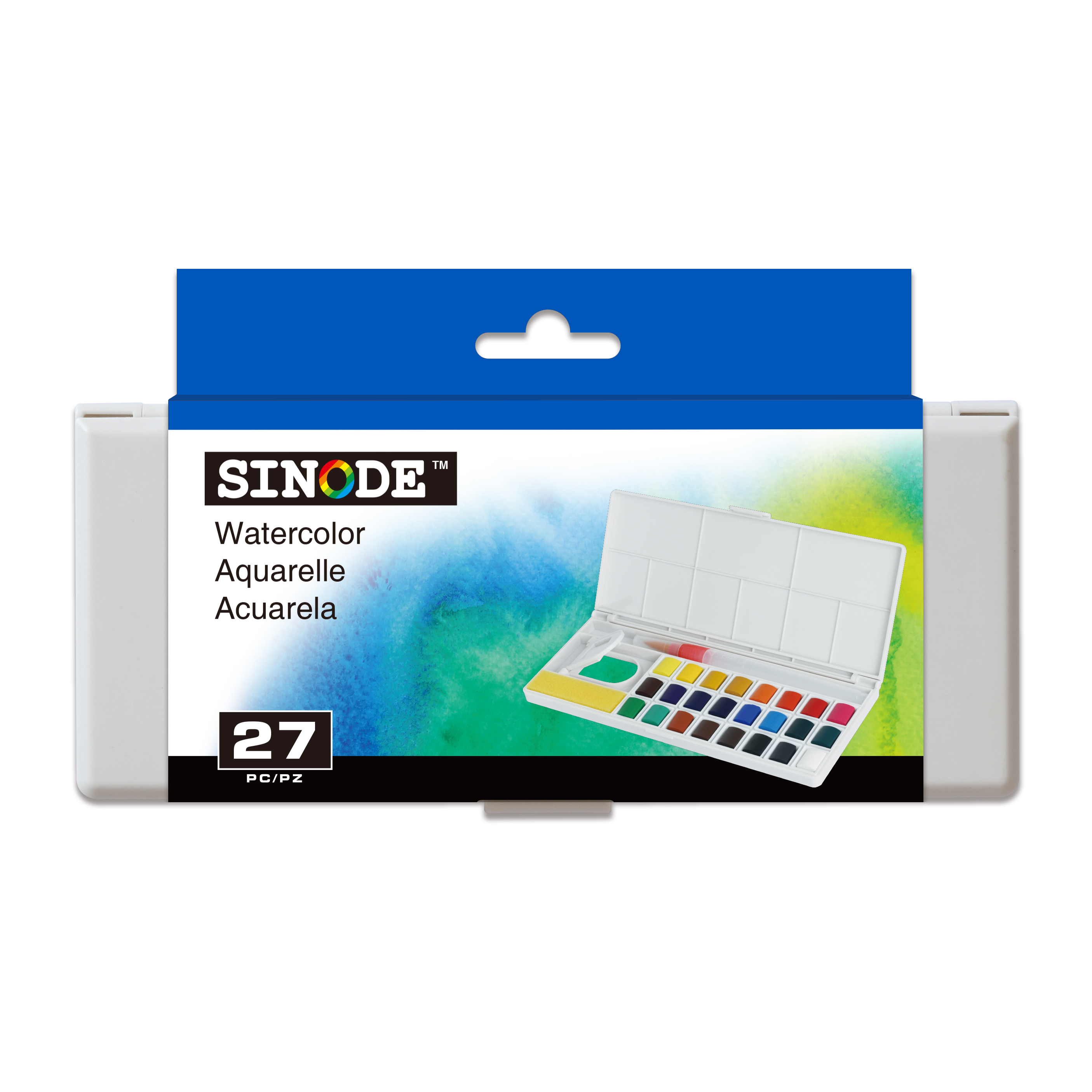 Watercolor Pan In Plastic Box - 24 x half pans-J0203031