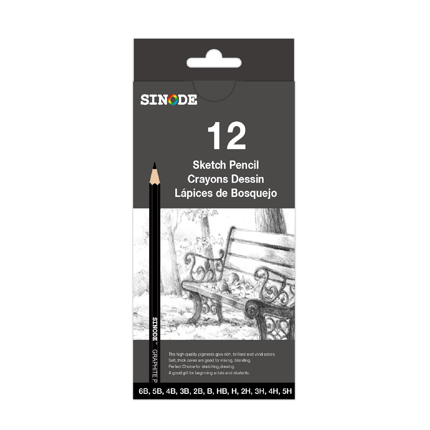 Pencil Color Box Set - 12pc sketch pencils-J0505032
