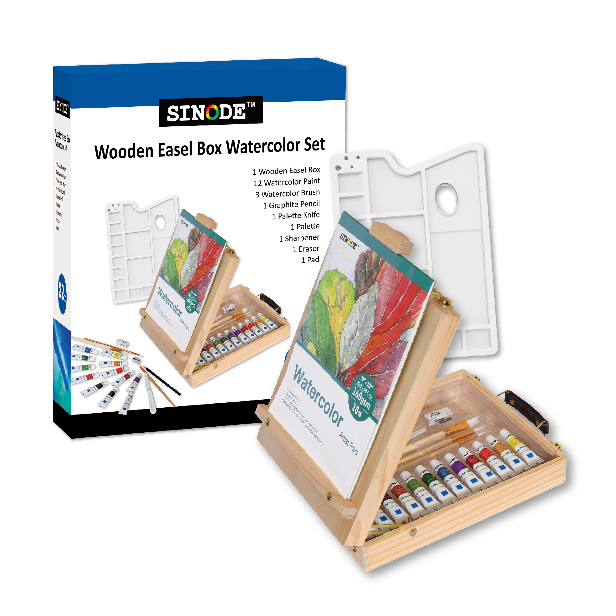 Table Easel Box Watercolor Art Set-J0137012
