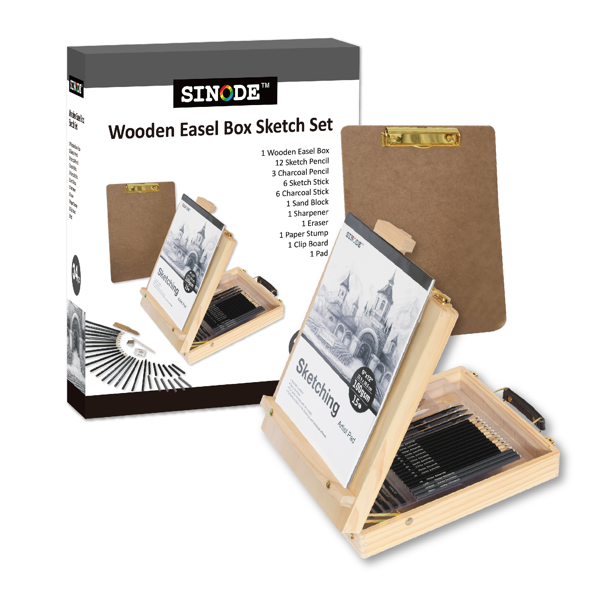 Table Easel Box Sketching Art Set-J0137014