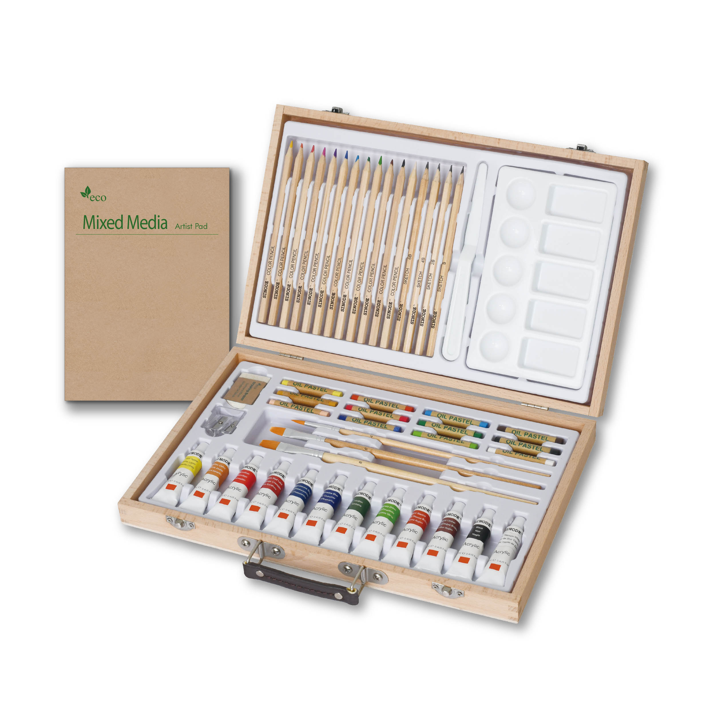 Mixed Media Big Wooden Box Art Set SINODE